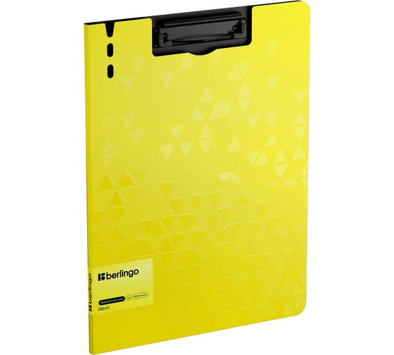 Изображение товара Папка-планшет Berlingo с зажимом Neon A4, пластик, 1800 мкм, желтый неон PPf_93301