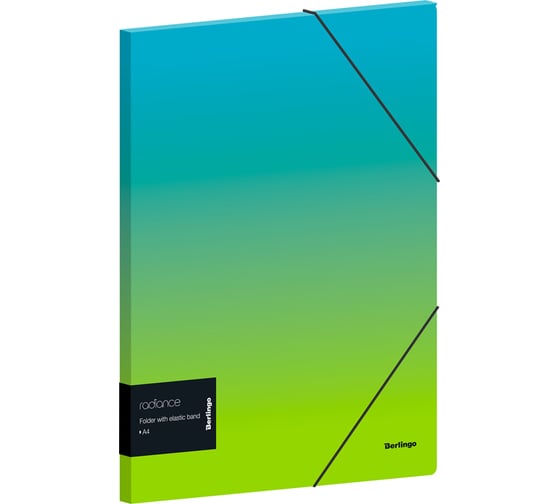 Изображение товара Папка на резинке Berlingo Radiance А4, 600 мкм, голубой/зеленый градиент, с рисунком FB4_A4003