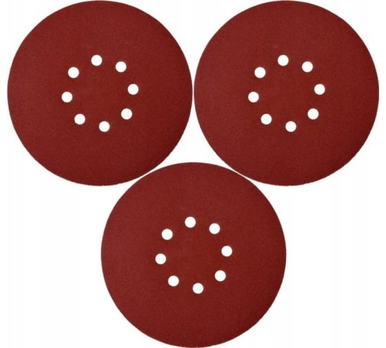 Изображение товара Набор шлифовальных кругов на липучке 3 шт, 180 мм, Р60, 8 отверстий YATO YT-83461