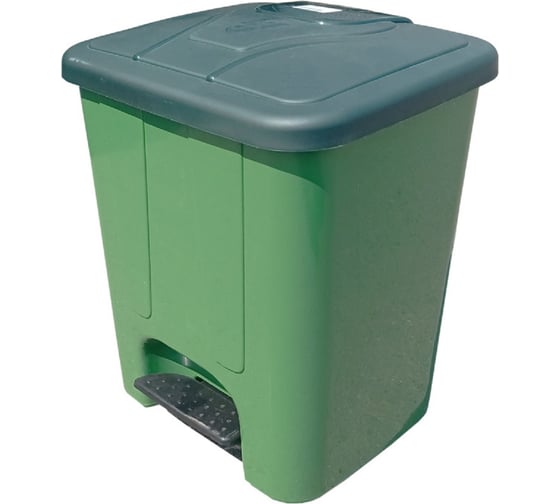 Изображение товара Мусорный бак Sembol Plastik 25 л, мороз., с крышкой, с педальным приводом, зелёный 25997