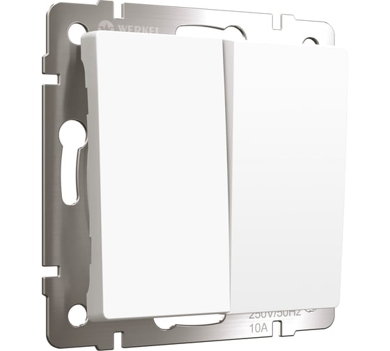 Изображение товара Двухклавишный проходной выключатель WERKEL W1122061/ белый матовый a059272