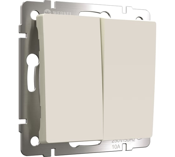 Изображение товара Двухклавишный выключатель WERKEL W1120062 айвори матовый a059280