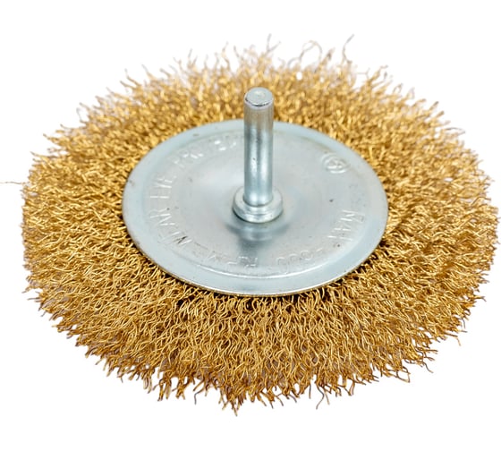 Изображение товара Кордщетка дисковая 100 мм, латунированная мягкая проволока для дрели Bohrer 36702100