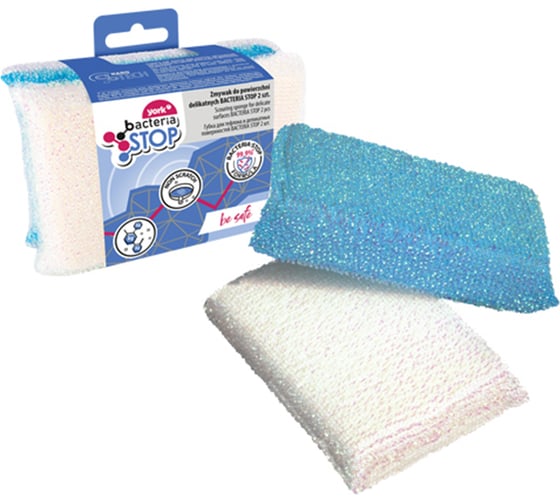 Изображение товара Губки для деликатных поверхностей YORK БАКТЕРИЯ СТОП 2 шт. 032050