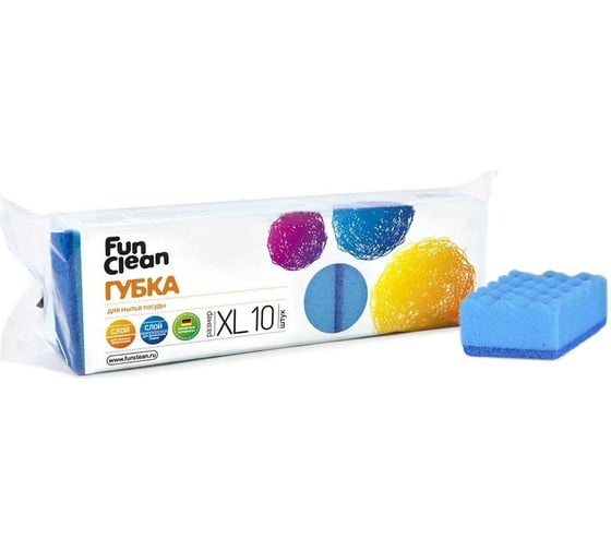 Изображение товара Губка для посуды Fun Clean XL 10 шт. 6793