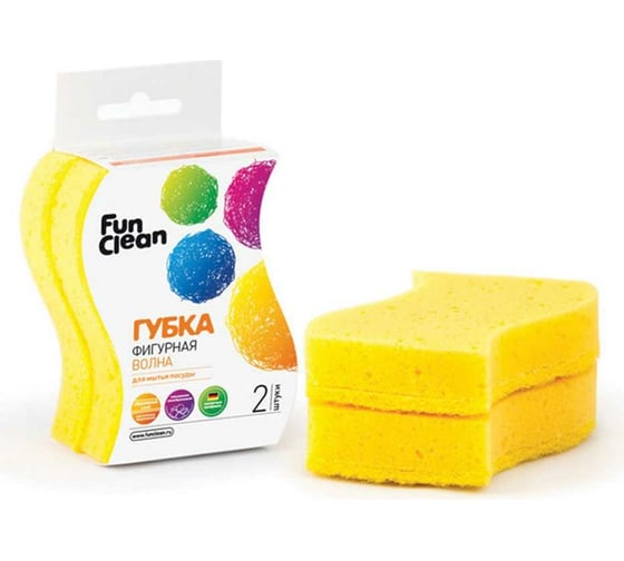 Изображение товара Губка для посуды Fun Clean фигурная "Волна", 2 шт. 6862
