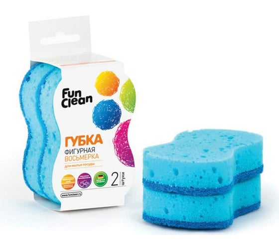 Изображение товара Губка для посуды Fun Clean фигурная "Восьмерка", 2 шт. 6863
