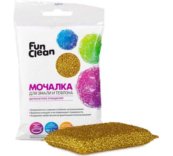 Изображение товара Мочалка для эмали и тефлона Fun Clean в фольгированной оплетке, 1 шт. 6855