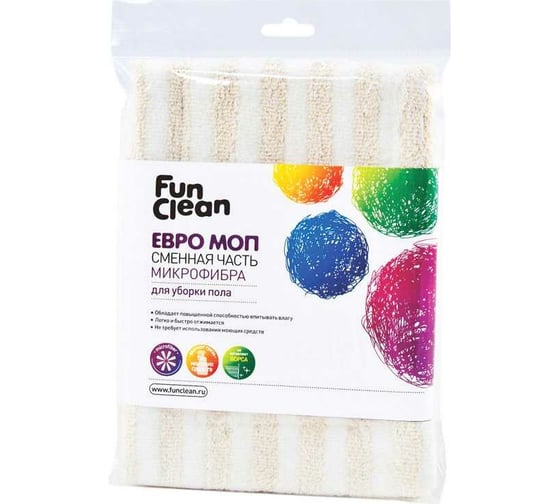 Изображение товара Сменная часть на Евро МОП-насадку Fun Clean микрофибра 7322