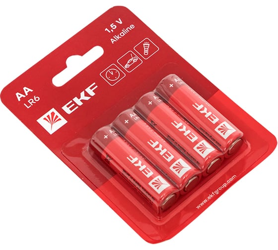Изображение товара Алкалиновая батарейка EKF типа АА(LR6) блистер 4шт. LR6-BL4