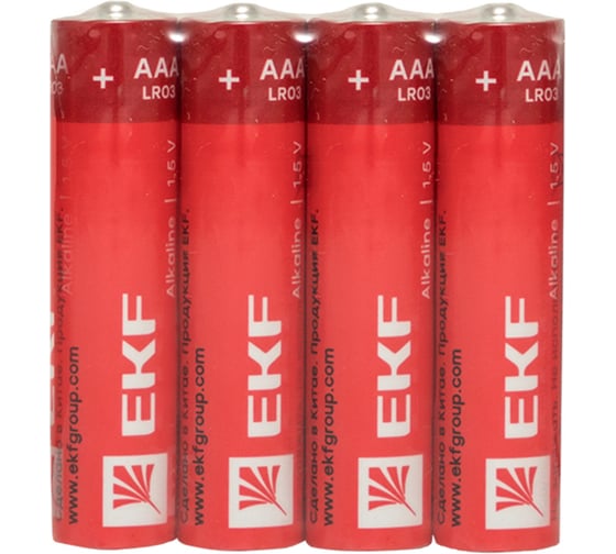 Изображение товара Алкалиновая батарейка EKF типа ААА(LR03) шринк 4шт. LR03-SR4