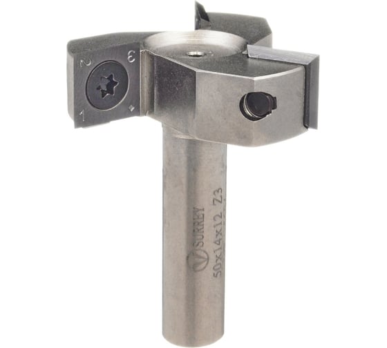 Изображение товара Фреза концевая со сменными ножами HW 50x14/60x12 мм, z3, RH, нож для выравнивания 14x14x2 мм Surrey TL22126