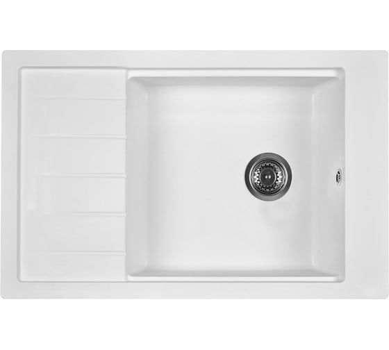 Изображение товара Кухонная мойка из искусственного гранита WISENT Вайт (770x510мм) MWP780-28/WGER013