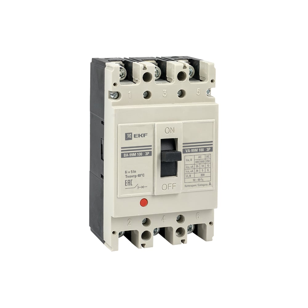 Изображение товара Автоматический выключатель EKF ВА-99М 16А 4П 35кА для защиты электросетей