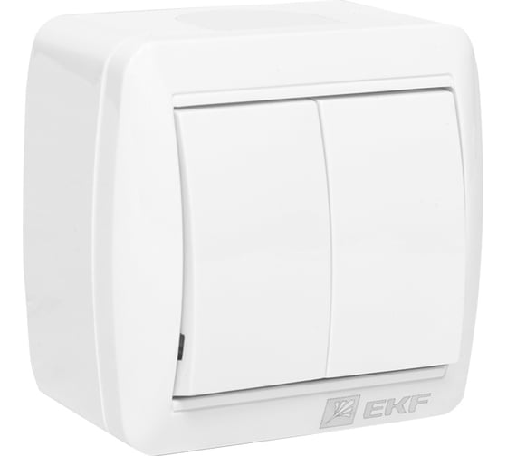Изображение товара 2-клавишный выключатель EKF Владивосток 10А IP54 белый EQR16-023-30-54