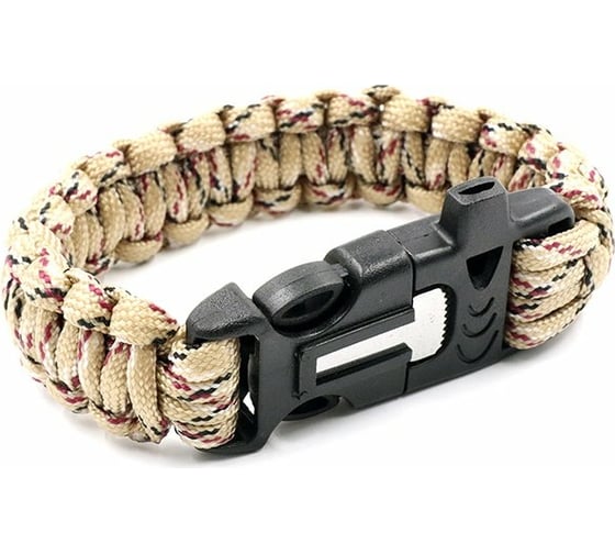 Изображение товара Браслет из паракорда со свистком и огнивом Следопыт 24.5x2 см PF-PD-02S
