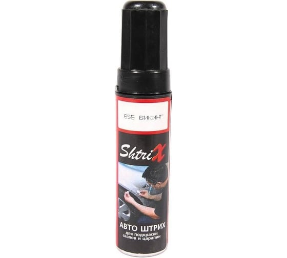 Изображение товара Профессиональный карандаш с кисточкой для удаления сколов и царапин Аэрохим Shtrix Авто штрих викинг, 12 мл LADA 655