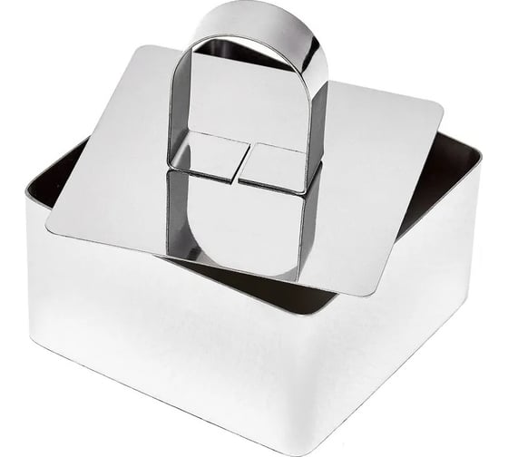 Изображение товара Форма для салата с прессом EUROHOUSE «Квадрат», 8х4 см, нержавеющая сталь 8613