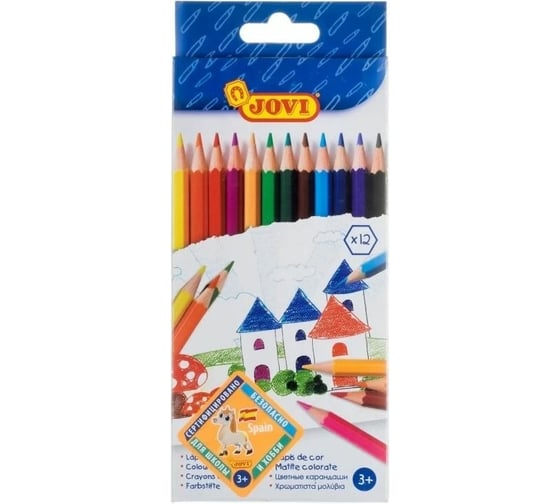 Изображение товара Цветные карандаши JOVI 12 цветов, заточен., картон 730/12