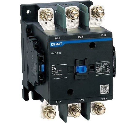 Изображение товара Контактор CHINT NXC-225 225А 220В/АС3 2НО+2НЗ 50Гц (R) 836523