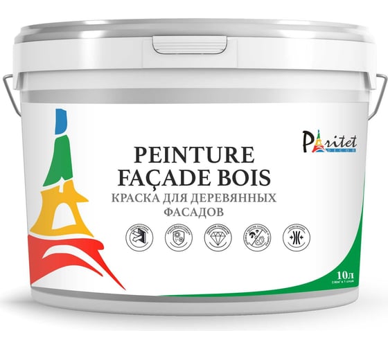 Изображение товара Краска Paritet для деревянных фасадов, белый, 10 л PD-039