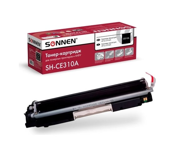 Изображение товара Лазерный картридж SONNEN SH-CE310A для HP СLJ CP1025, высшее качество, черный, 1200 страниц 363962