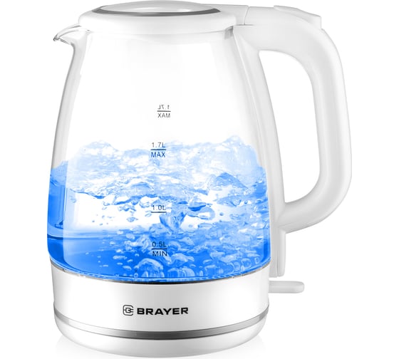 Изображение товара Электрический чайник BRAYER 2200 Вт, 1.7 л BR1030WH