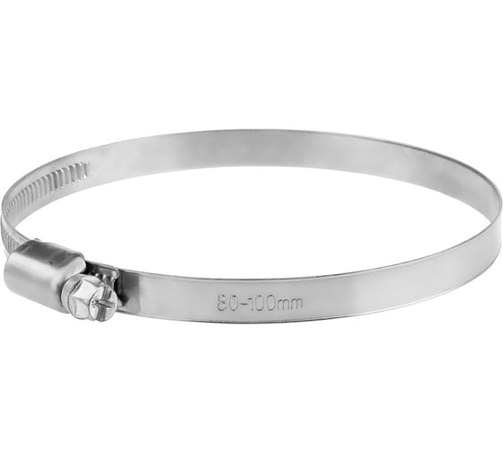 Изображение товара Обжимной хомут MasterProf 9 мм, цинк, 80-100 мм, 2 шт. ИС.140860