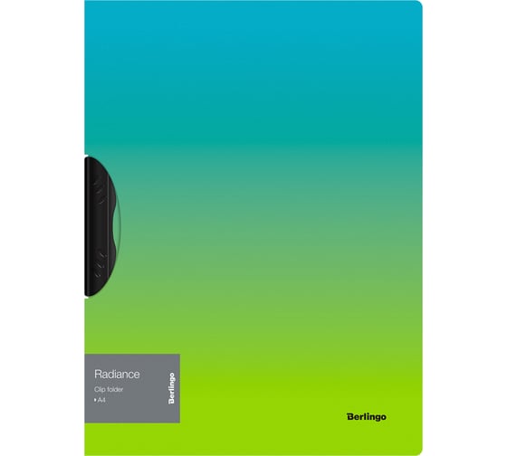 Изображение товара Папка с пластиковым клипом Berlingo Radiance А4, 450 мкм, голубой/зеленый градиент FCl_A4003