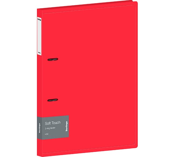 Изображение товара Папка на 2 кольцах Berlingo Soft Touch 24 мм, 700 мкм, красная, D-кольца, с внутр. карманом RB4_2D982