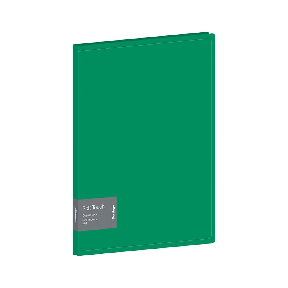 Изображение товара Папка с 20 вкладышами Berlingo Soft Touch 17 мм зеленая