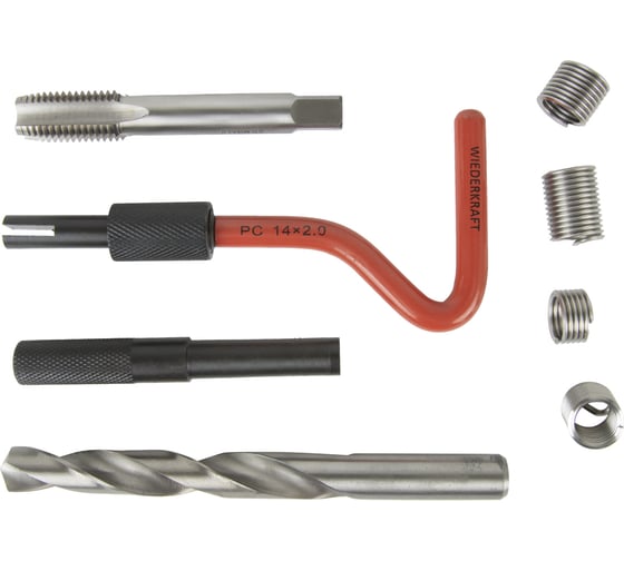 Изображение товара Набор для восстановления резьбы WIEDERKRAFT M14x2, 16 предметов WDK-ST1420