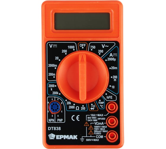 Изображение товара Цифровой мультиметр ЕРМАК DT-838 660-005