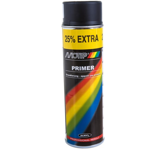Изображение товара Быстросохнущий акриловый грунт MOTIP черный, 500 мл 04052IG