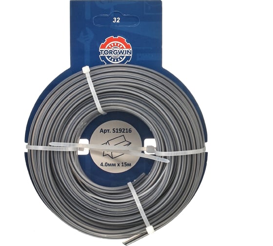 Изображение товара Леска для триммера TORGWIN 4.0мм/15м серебро звезда с графитовым наполнителем S19216