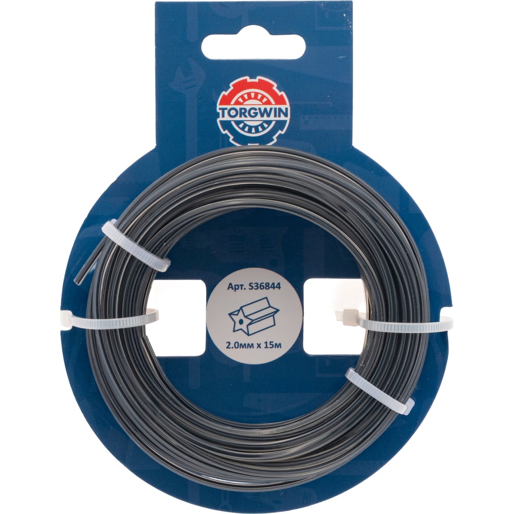 Изображение товара Леска для триммера 2 мм 15 м звезда с графитовым наполнителем TORGWIN S36844