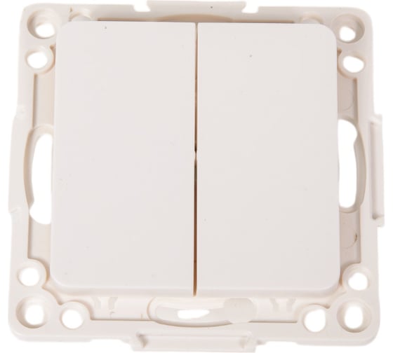 Изображение товара Механизм 2-клавишного выключателя EKF Стокгольм 10А в/к белый EYV10-123-20