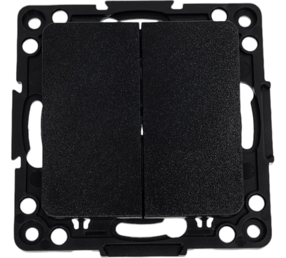 Изображение товара Механизм 2-клавишного выключателя EKF Стокгольм 10А в/к черный EZV10-023-20