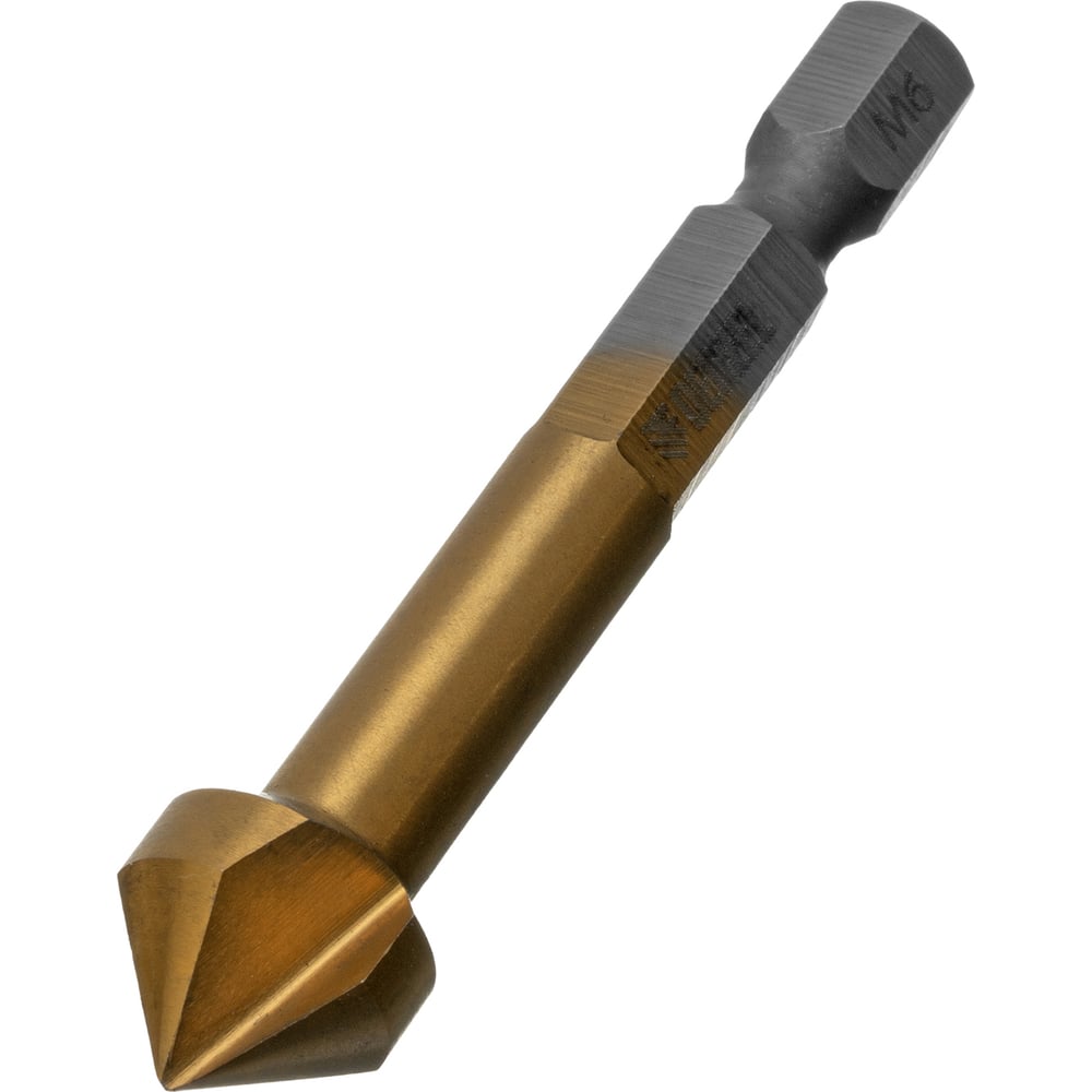 Изображение товара Зенковка конусная под М6 Denzel 72307 HSS для металла с цилиндрическим хвостовиком