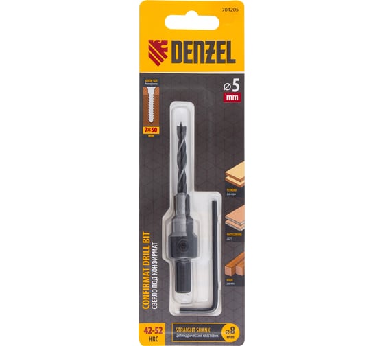 Изображение товара Сверло-зенкер под конфирмат 5 мм Denzel 704205