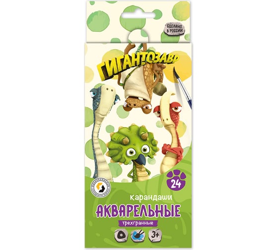 Изображение товара Набор акварельных карандашей Воскресенская карандашная фабрика заточенные 4 шт х 24 цвета 606717