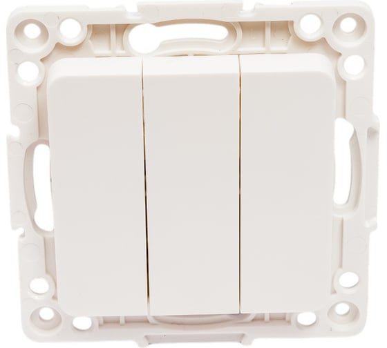 Изображение товара Механизм 3-клавишного выключателя EKF Стокгольм 10А белый EYV10-024-10