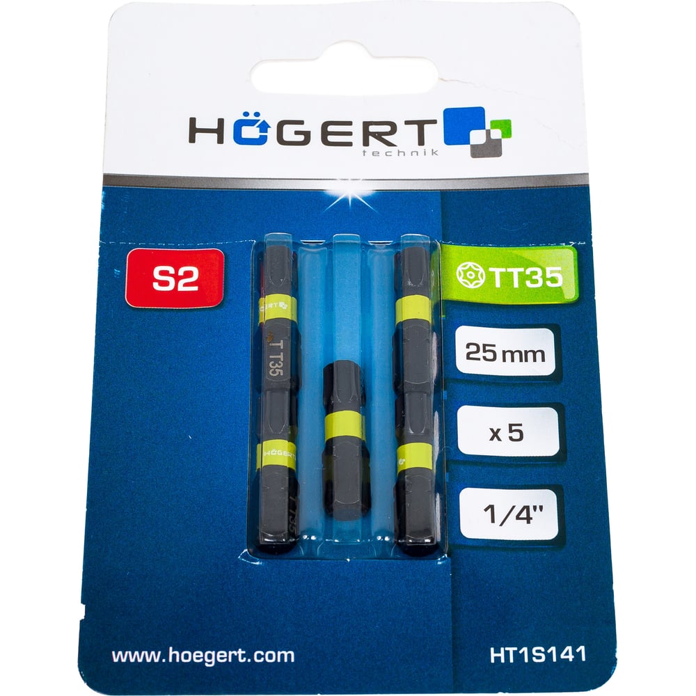 Изображение товара Биты ударные TORX 35, 25 мм, сталь S2, 5 шт HOEGERT TECHNIK HT1S141 Изображение товара Биты ударные TORX 35, 25 мм, сталь S2, 5 шт HOEGERT TECHNIK HT1S141