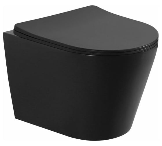Изображение товара Подвесной унитаз Aquanet Atago 2.0 W с сидением, с Rimless, черный матовый 00279090
