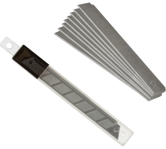 Изображение товара Лезвие запасное для ножей эконом 9 мм, 10 шт/уп, пластиковый футляр Attache Economy 882895