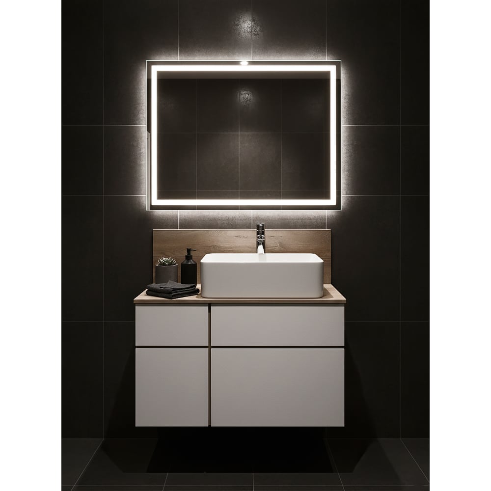 Изображение товара Тумба под раковину AQUATON Мишель 80 дуб эндгрейн, белый