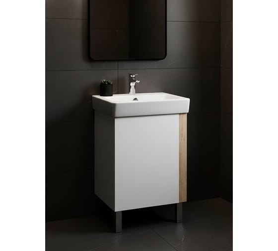 Изображение товара Тумба под раковину AQUATON Кантри 55 белый, дуб верона 1A257601AHB20