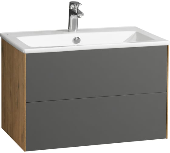 Изображение товара Тумба под раковину AQUATON Сохо 75 дуб веллингтон, графит софт 1A258101AJA00