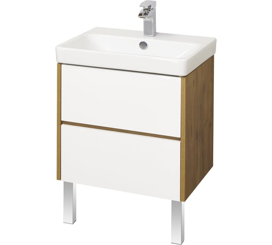 Изображение товара Тумба под раковину AQUATON Сканди 70 белая, дуб рустикальный 1A251801SDZ90