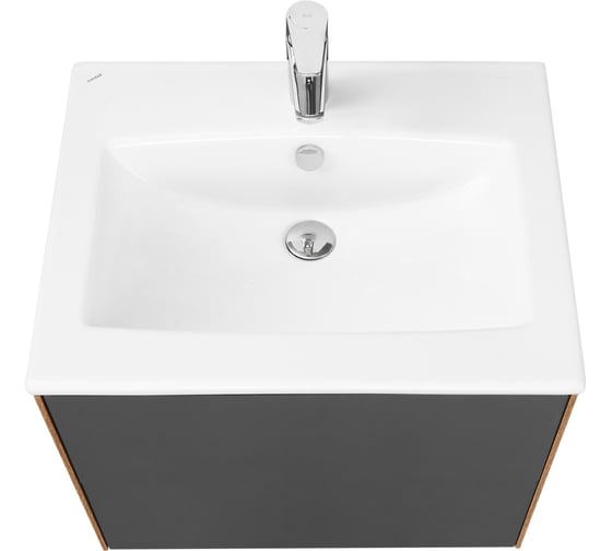 Изображение товара Тумба под раковину AQUATON Сохо 60 дуб веллингтон, графит софт 1A258001AJA00